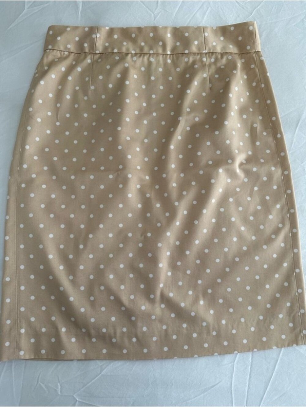 Skirt, polka dots, tan/white, size 6